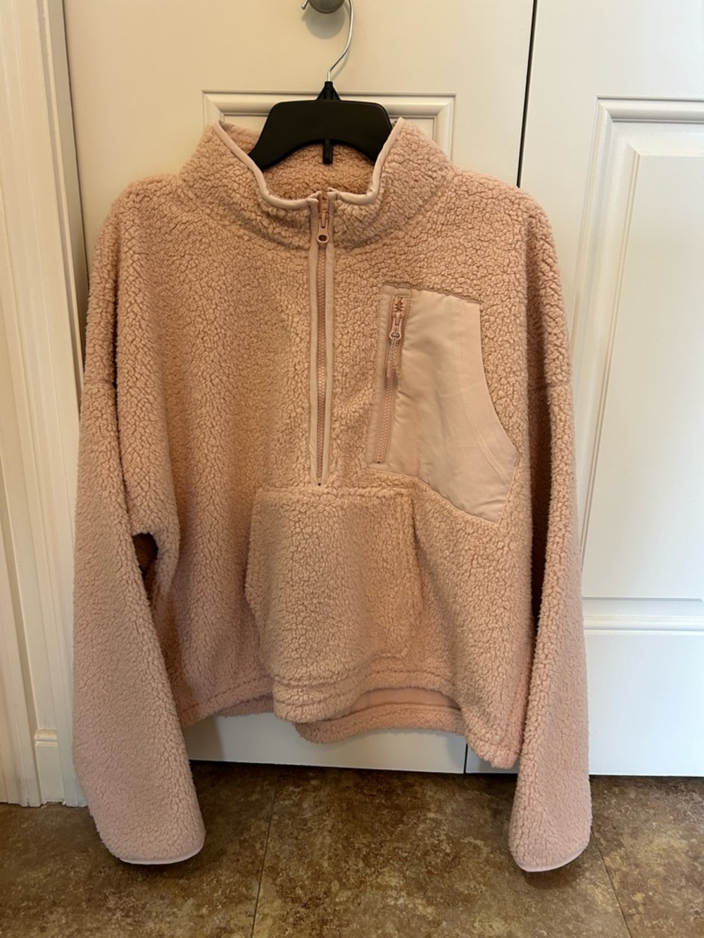Xersion Plush Sherpa Zip-Up Fleece in Cream